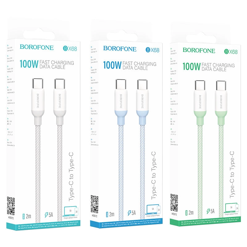 BOROFONE Type-C  BX68 PD 100W kabeli - rasm №3 BOROFONE Type-C  BX68 PD 100W kabeli arzon