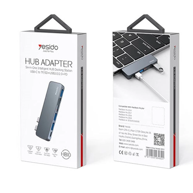 HUB-адаптер YESIDO HB10 USB + Type C в Узбекистане