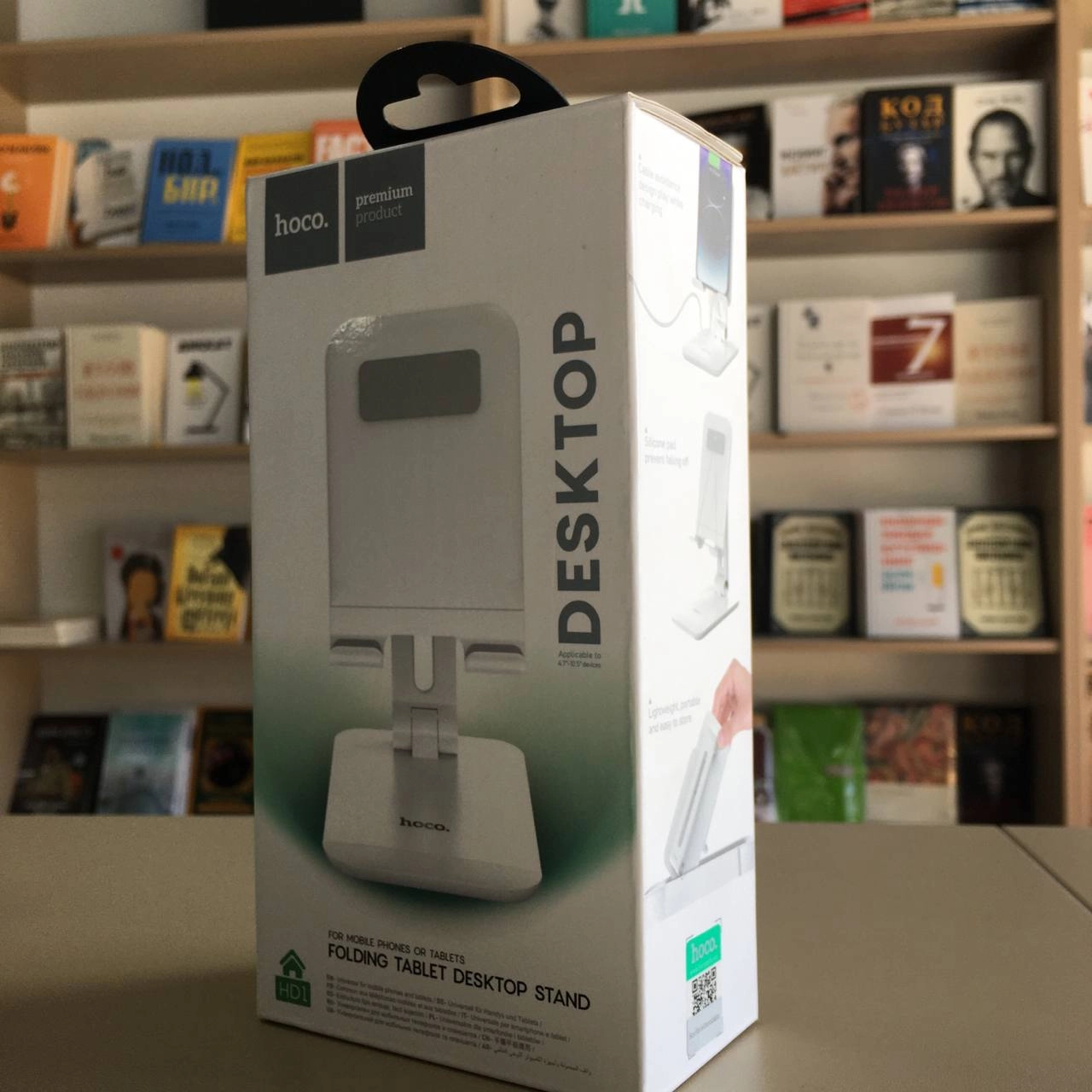 Hoco HD1 oq rangli smartfon va planshet uchun ish stoli tagligi O'zbekistonda