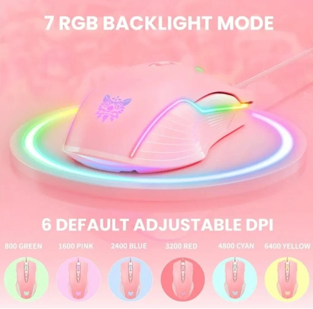 Onikuma CW905 Pink simli sichqonchasi arzon