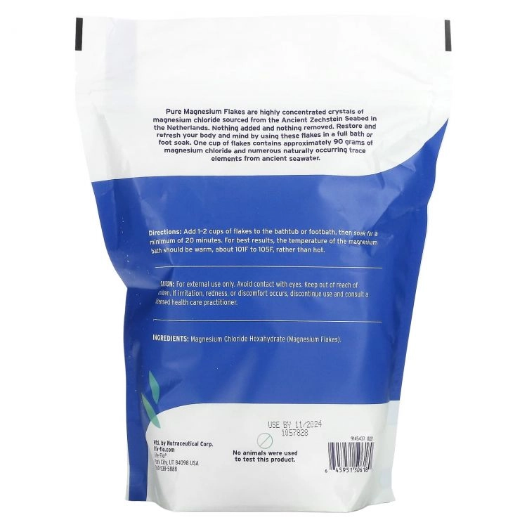 Life-flo, Чистые магниевые хлопья, рассол хлорида магния, 1,65 фунта (26,4 унции) (50618) недорого