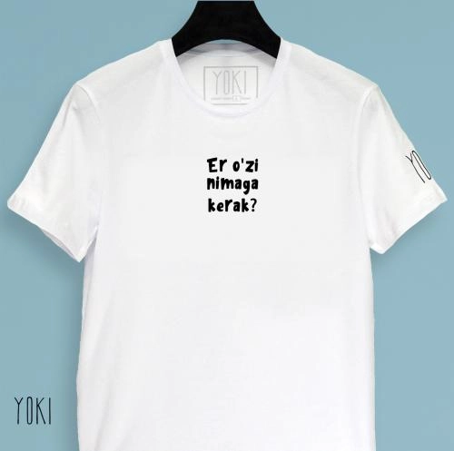 Футболка "Er o'zi nimaga kerak?" White M онлайн