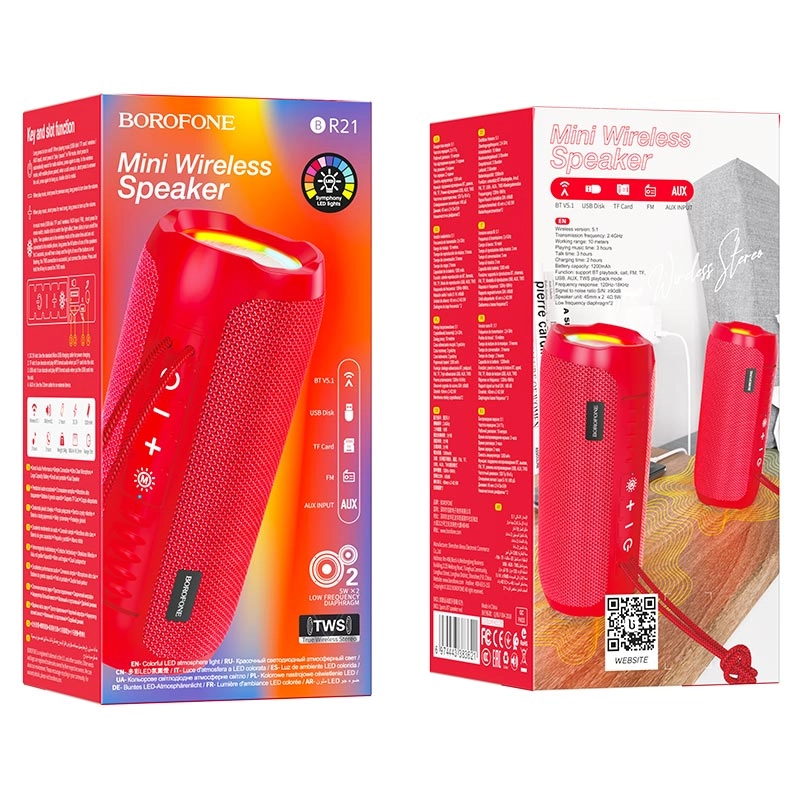 Беспроводная Bluetooth колонка Borofone BR21 красный онлайн