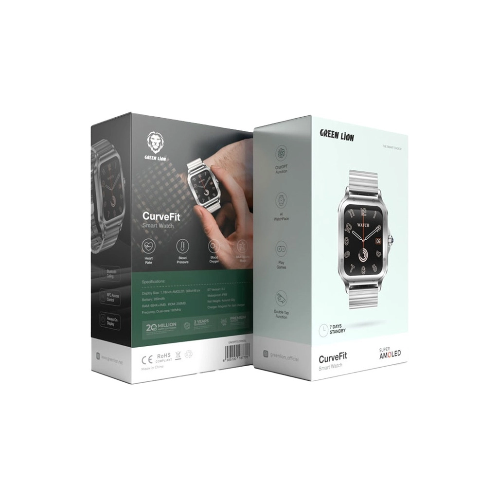 Green Lion CurveFit Silver smart-soati arzon