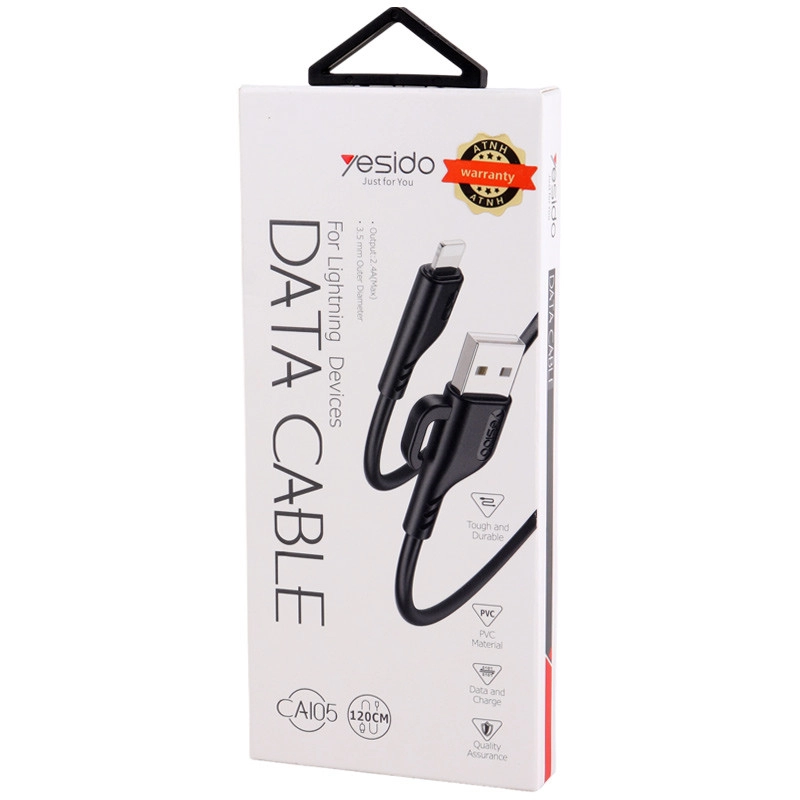Yesido CA105 Lightning qora kabeli arzon