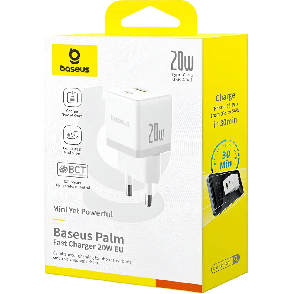 Tarmoq zaryadlovchi Baseus Palm Fast Charger 20W O'zbekistonda