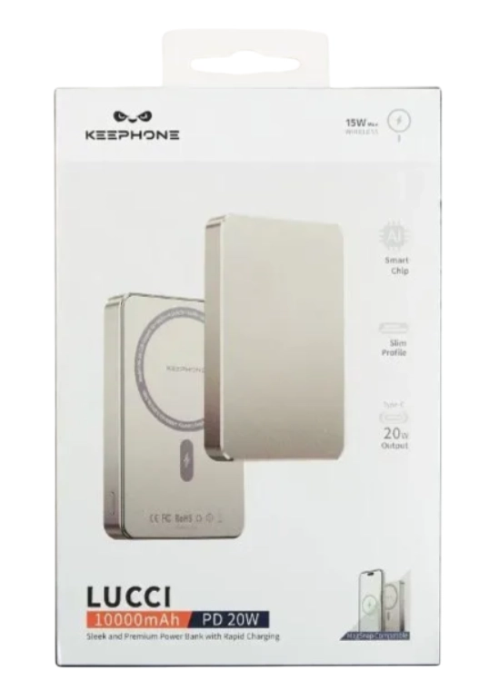 Keephone Lucci PB34 MagSafe 1000 mah tillarang simsiz zaryadlovchi tashqi akkumulyatori onlayn