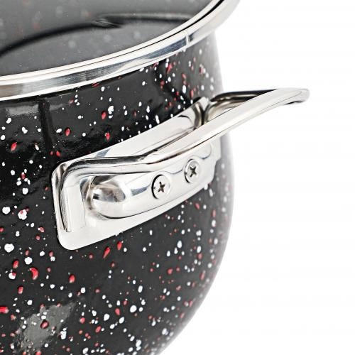 Набор эмалированных кастрюль Lifesmile (чёрный, синий, бардовый, серый) в Узбекистане