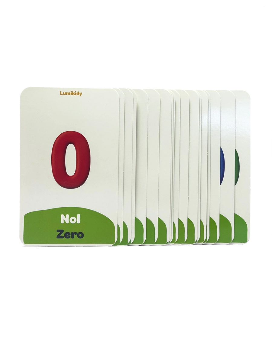 Bolalar rivojlanishi uchun kartochkalar: Raqamlar- Numbers (ingliz tilida) onlayn