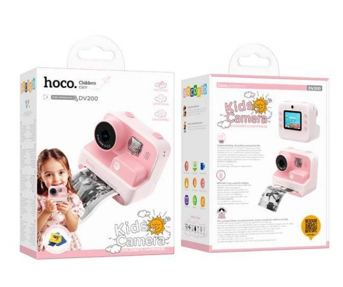 Hoco DV200 bir lahzada chiquvchi bolalar uchun pushti rangli  fotokamera onlayn