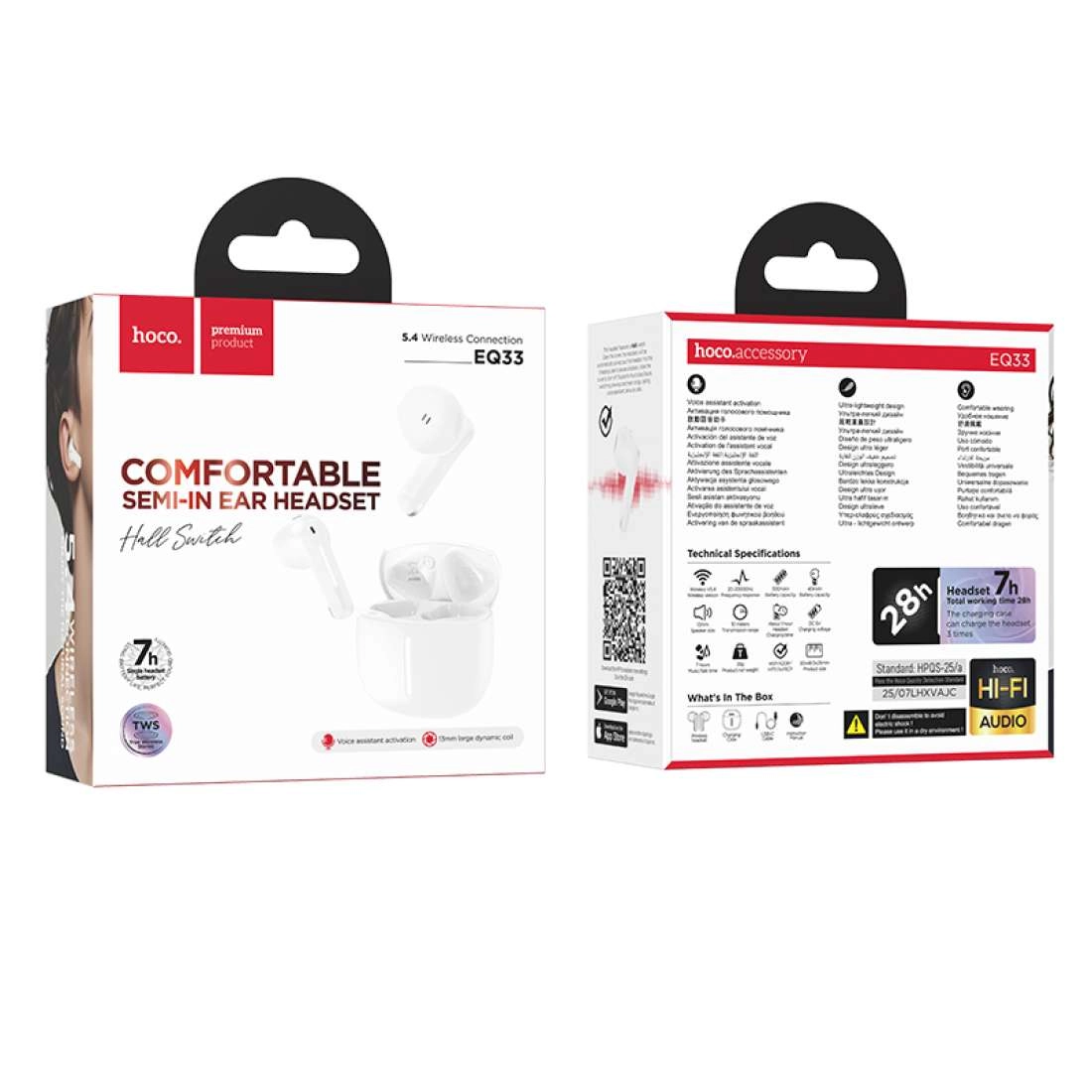 Simsiz quloqchinlar Hoco EQ33, White arzon