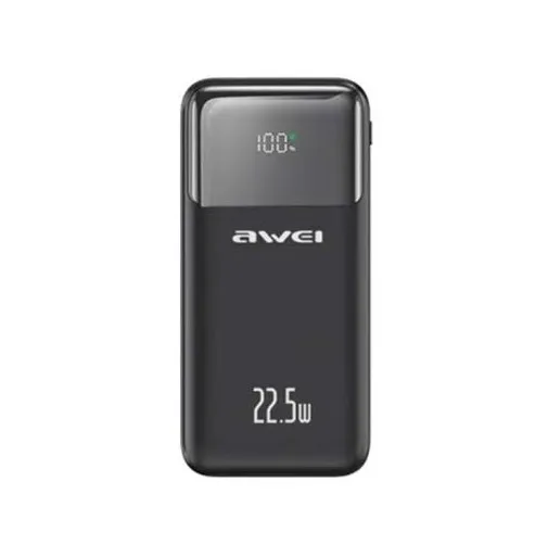 Awei 22,5 Vt 10000 mA/soat quvvat banki (P106K) , Black - rasm №2 Awei 22,5 Vt 10000 mA/soat quvvat banki (P106K) , Black sotib olish