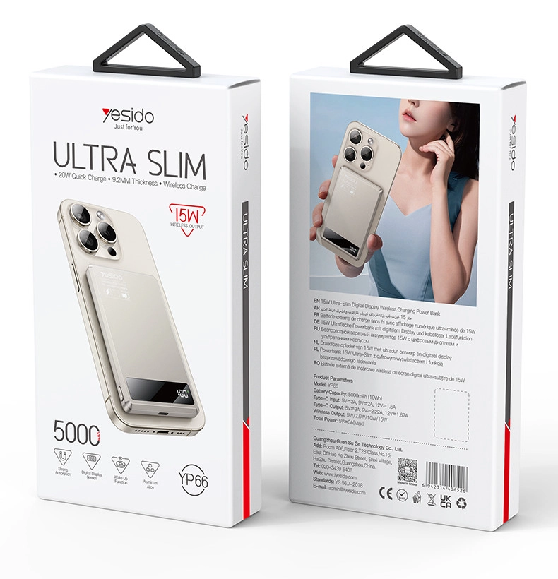 Портативное зарядное устройство Yesido Ultra Slim YP66 онлайн