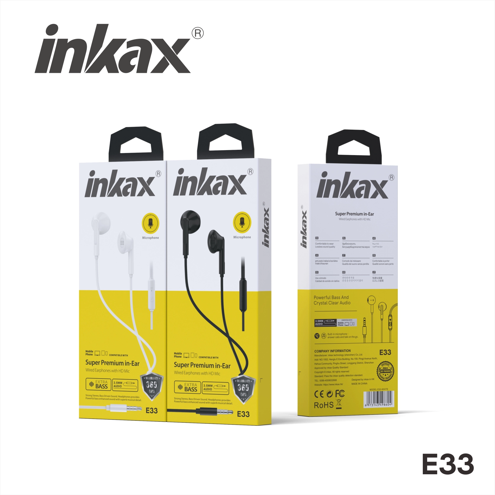 Проводные наушники Inkax E33 with HD Mic в Узбекистане