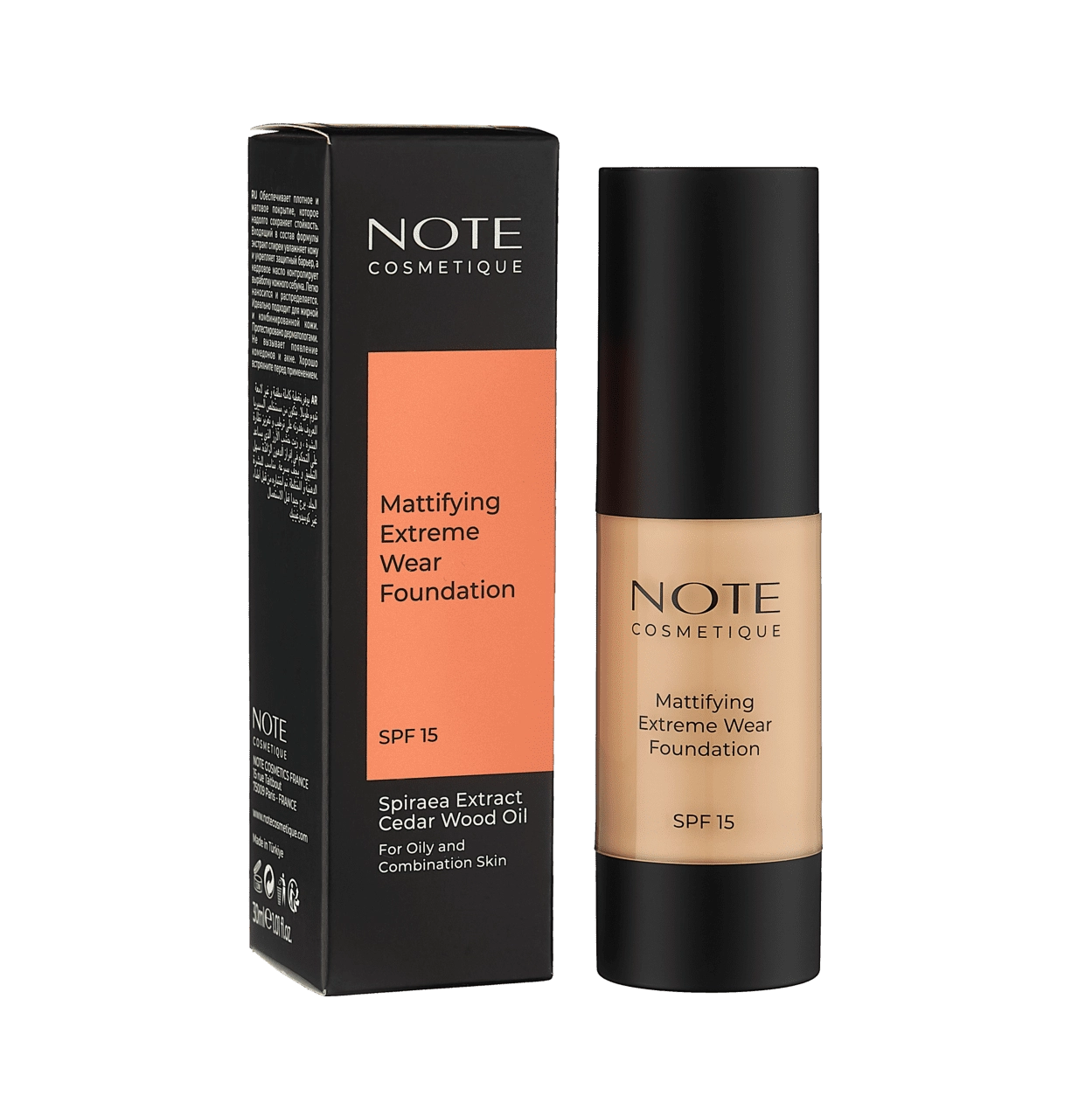 NOTE MATTIFYING EXTREME WEAR FOUNDATION 02 SPF15 (30 ml) tonal kremi sotib olish