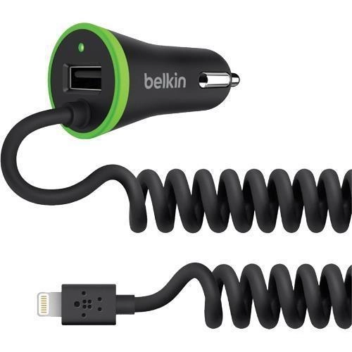 Автомобильная зарядка Belkin Car Charger 17W USB 3.4A+USB, Lightning 1.2м, black купить