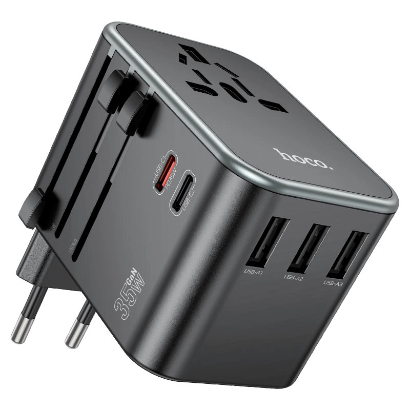 Hoco AC19 Universal Travel Adaptor zaryadlash qurilmasi - rasm №2 Hoco AC19 Universal Travel Adaptor zaryadlash qurilmasi sotib olish