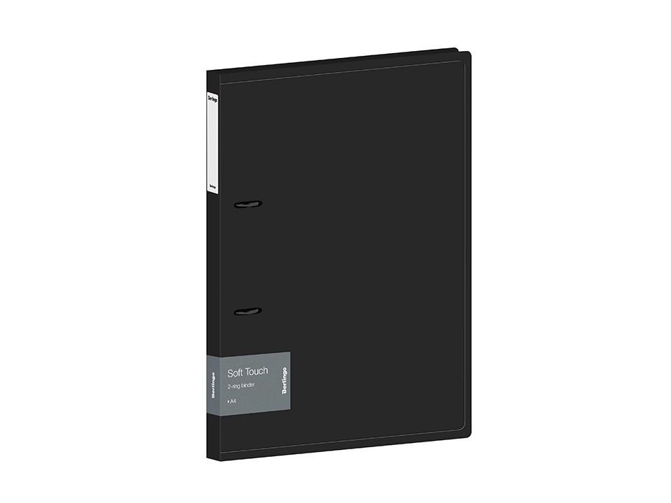 Berlingo "Soft Touch" A4 fayl papkasi, qora, kemerli mexanizm bilan sotib olish