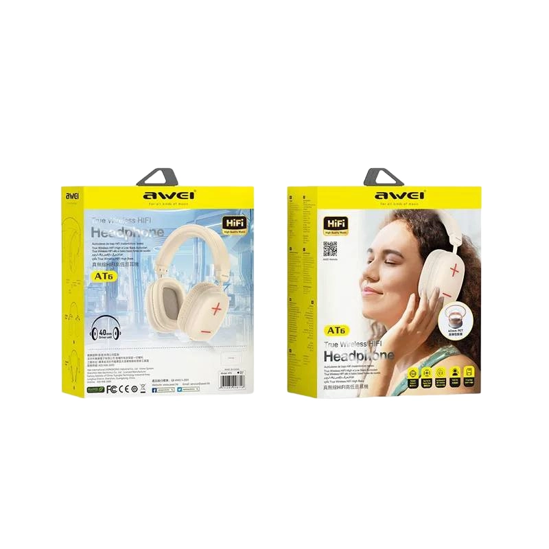 Simsiz minigarnituralar AWEI AT6 qora arzon