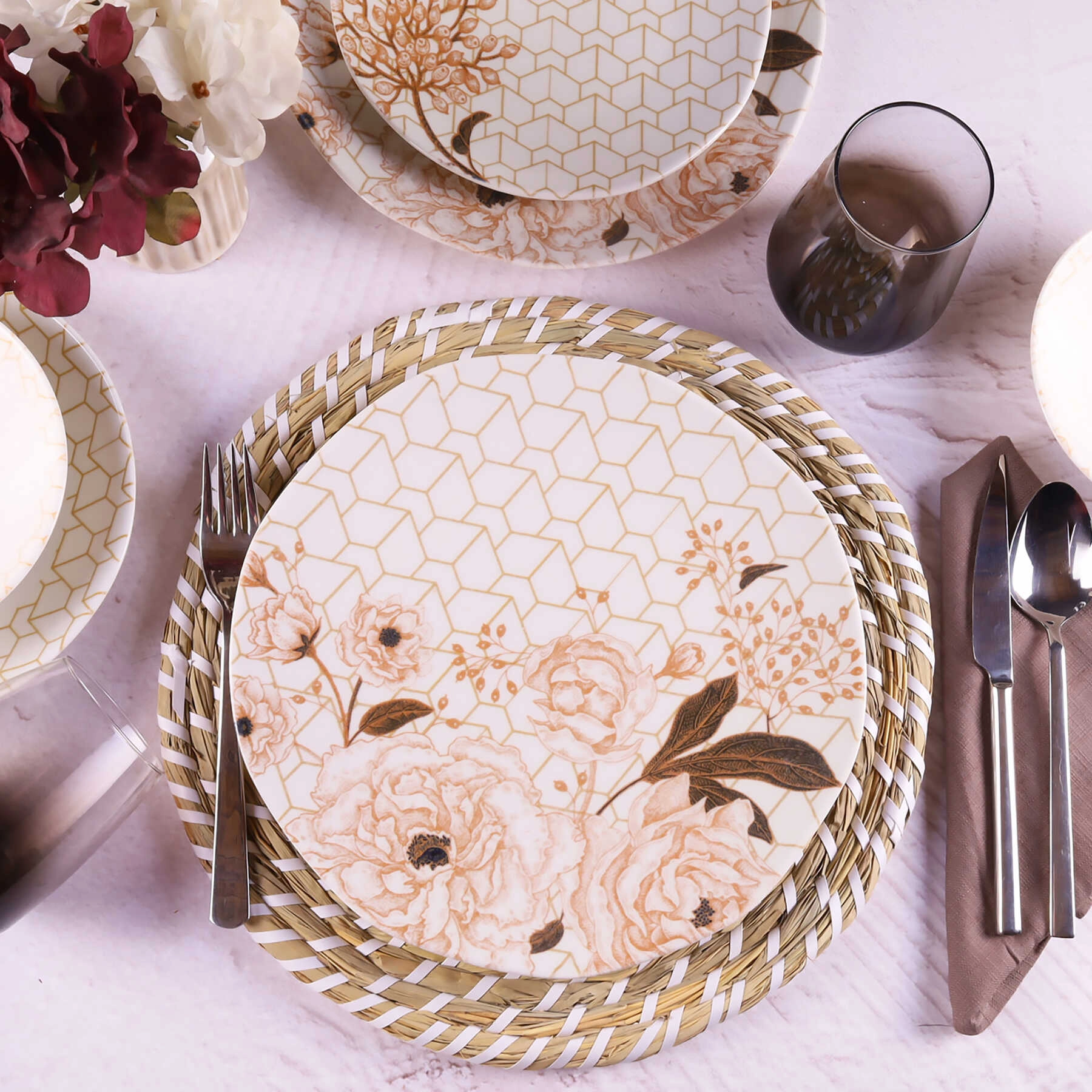 Fiyat (24 buyumli) dasturxon servizi Organik ORG24YS01DB1155 O'zbekistonda