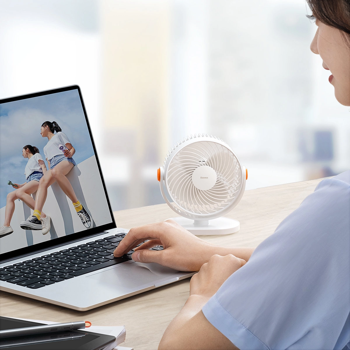 Baseus Serenity Desktop Fan oq mini-ventilyatori xususiyatlar