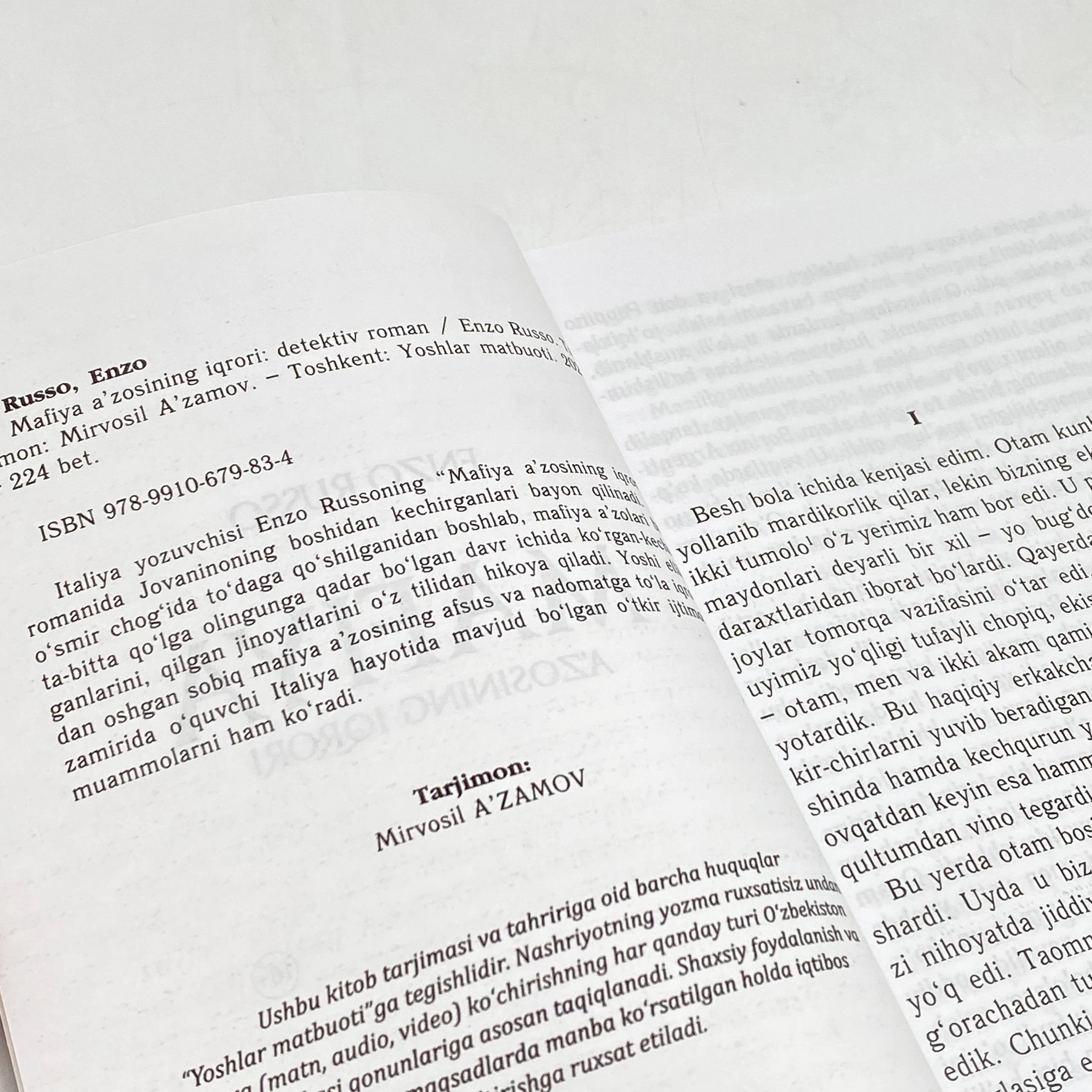 Ense Russo: Mafiya a&rsquo;zosining iqrori O'zbekistonda