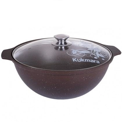 Kuydirmas qoplamali, shisha qopqoqli 3,5l palov qozoni (qahva rangli marmar) sotib olish