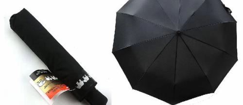 Три слона зонт складной полуавтомат (черный) купить