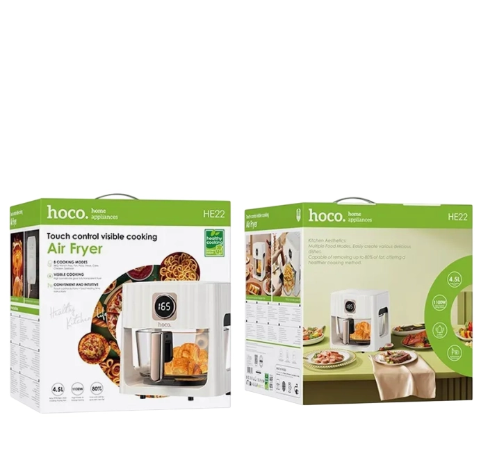 HOCO HE22 Air Fryer 4.5 litr, 1100W oq aerogrili bo'lib to'lash