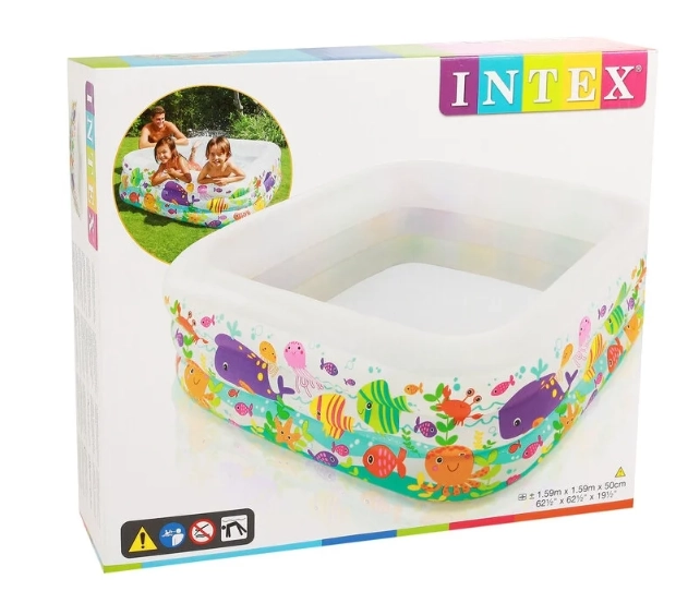 Детский надувной бассейн Intex «Аквариум» 159X159X50cm 57471 недорого