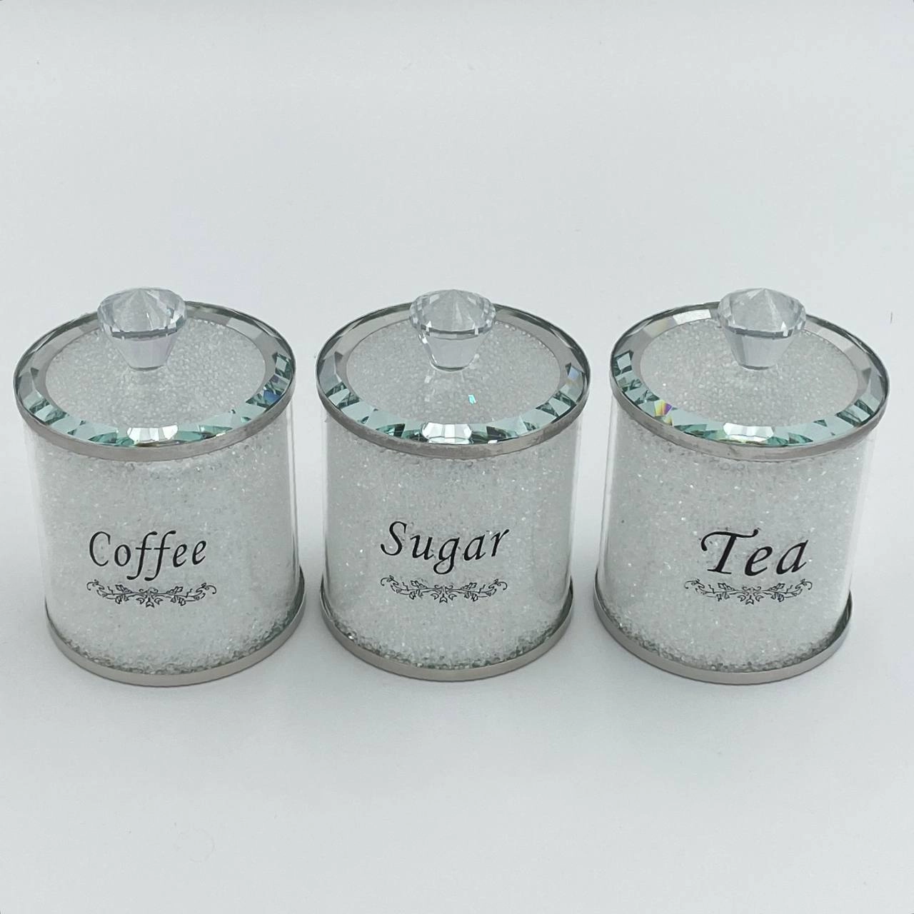 Стеклянная банка для хранения сыпучих с крышкой Tea, Sugar, Coffee (3 шт) белый - фото №2 Стеклянная банка для хранения сыпучих с крышкой Tea, Sugar, Coffee (3 шт) белый купить