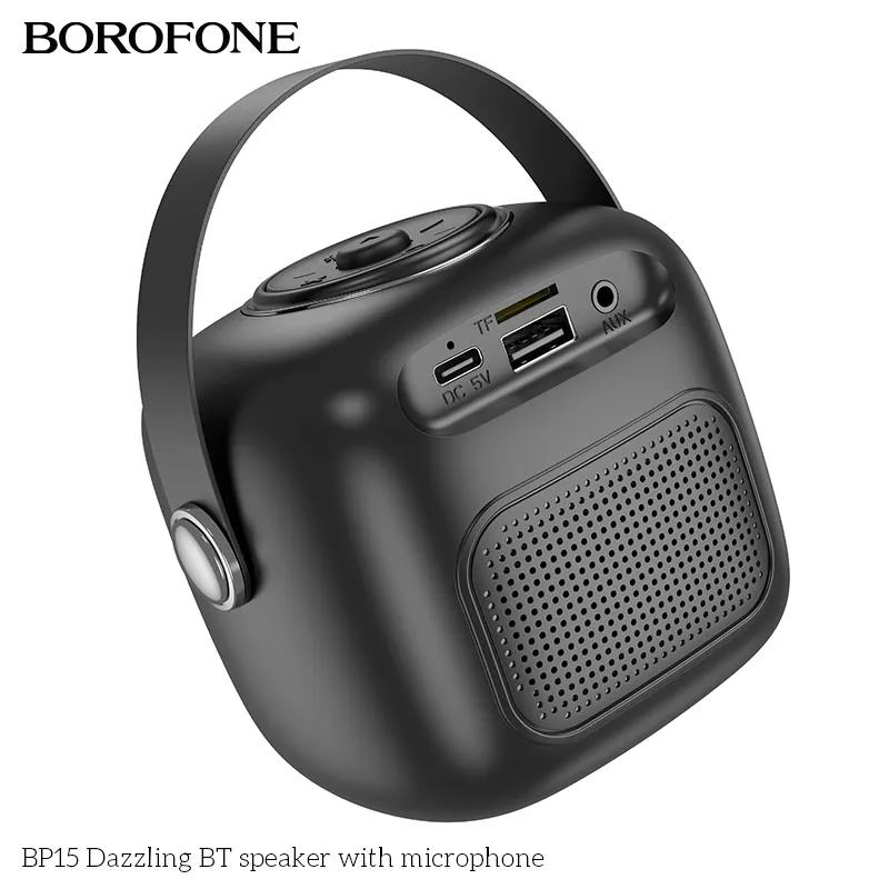 Портативная колонка с микрофоном Borofone BP15 черный недорого