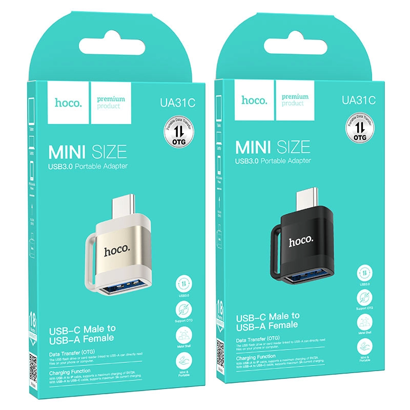 Переходник Hoco UA31C Type-C на USB серый онлайн