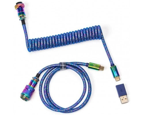 Кабель для клавиатуры Aviator Type-A/Type-C Keychron Coiled Cable Blue - фото №2 Кабель для клавиатуры Aviator Type-A/Type-C Keychron Coiled Cable Blue купить