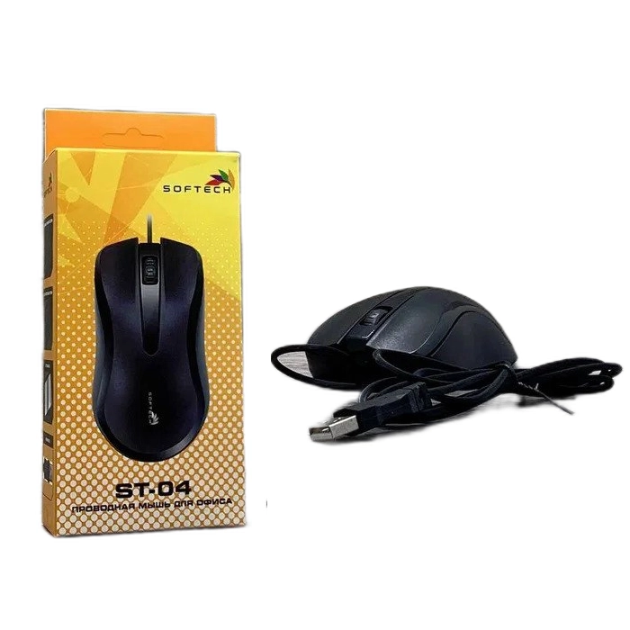 Проводная мышь Softech ST04,Black - фото №3 Проводная мышь Softech ST04,Black недорого