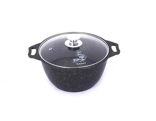 Kukmara 8 l qozon, antiprigar qoplamali (qora mramor), shisha qopqoqli (кмт82-1а) - rasm №2 Kukmara 8 l qozon, antiprigar qoplamali (qora mramor), shisha qopqoqli (кмт82-1а) sotib olish
