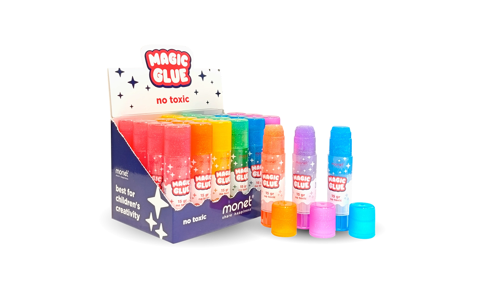 Ароматизированный клей-карандаш с блёстками Monet Magic Glue, 8 г (1 шт) купить