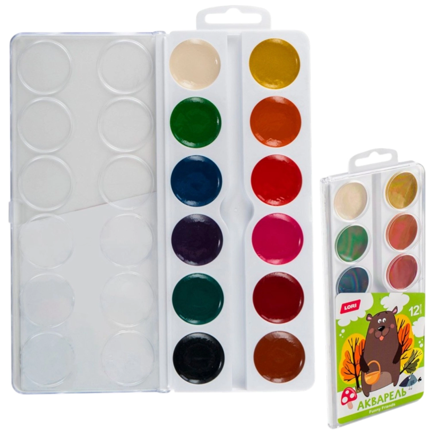 Акварельная краска Киберкотики 12 цветов Ааб-002 купить