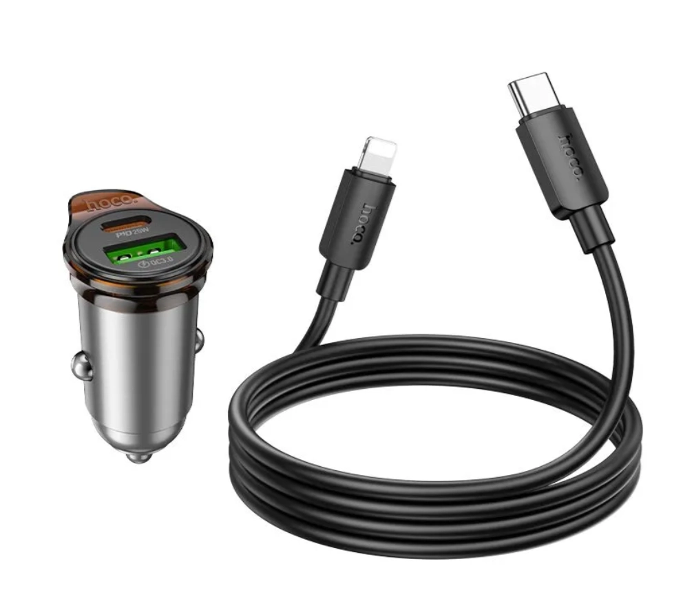 Hoco NZ16A Type-C to Lightning avtomobilda zaryadlovchi qurilmasi bo'lib to'lash