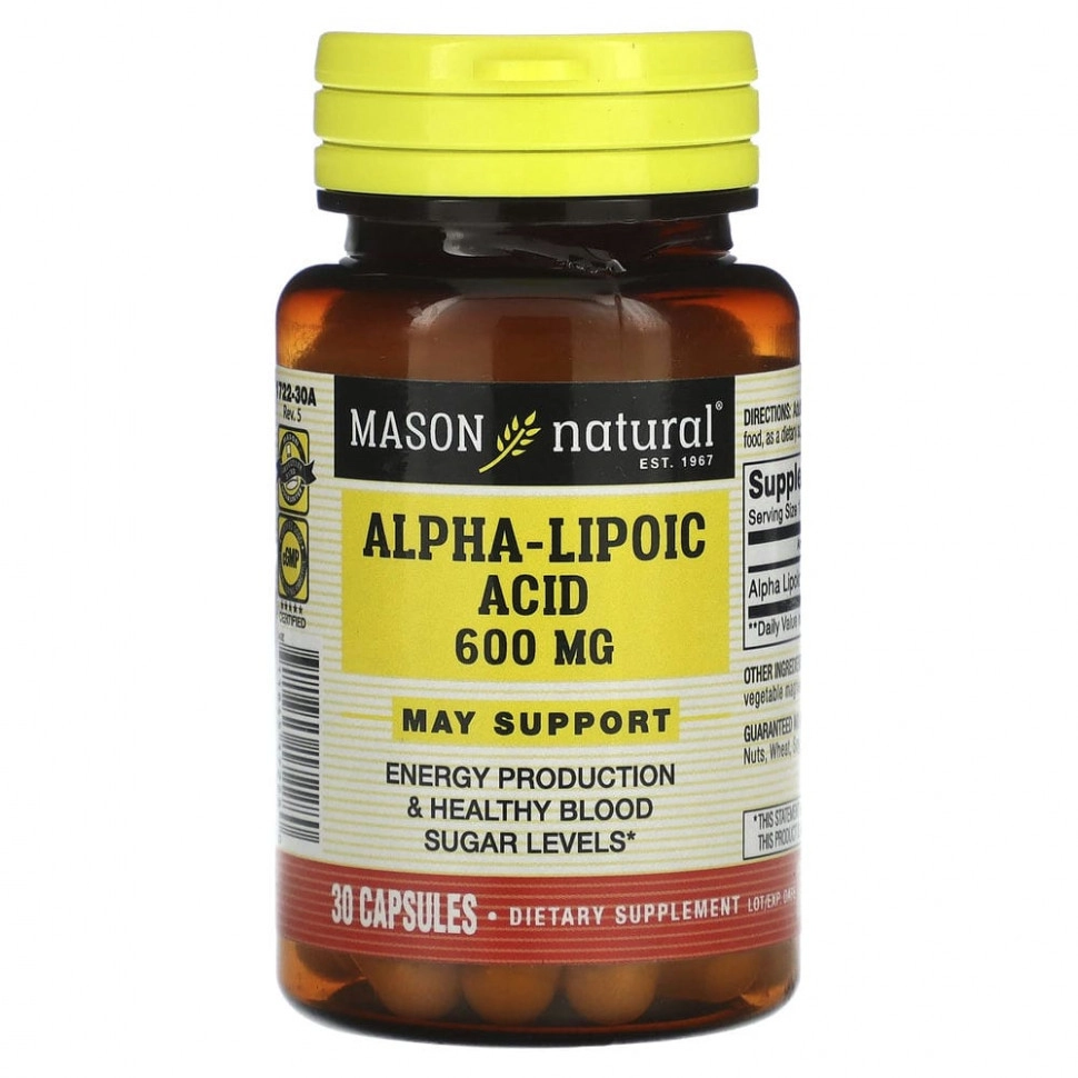 Mason Natural Alfa-lipoik kislota, 600 mg, 30 kapsula (17228) sotib olish
