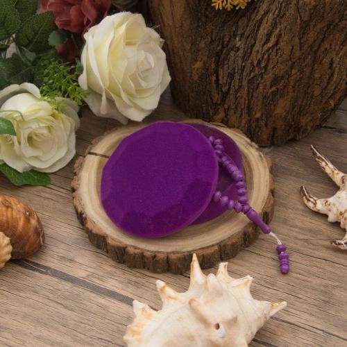 Dumaloq iqro duxoba tasbeh (Pushti va violet) arzon