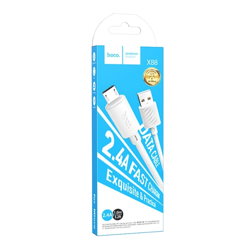 Кабель Hoco X88 USB to Micro-USB 1m белый онлайн