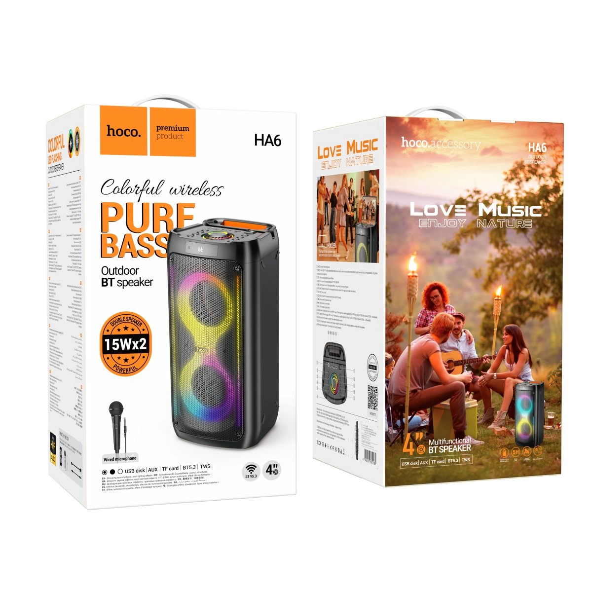 Беспроводная Bluetooth колонка Hoco HA6 с микрофоном недорого