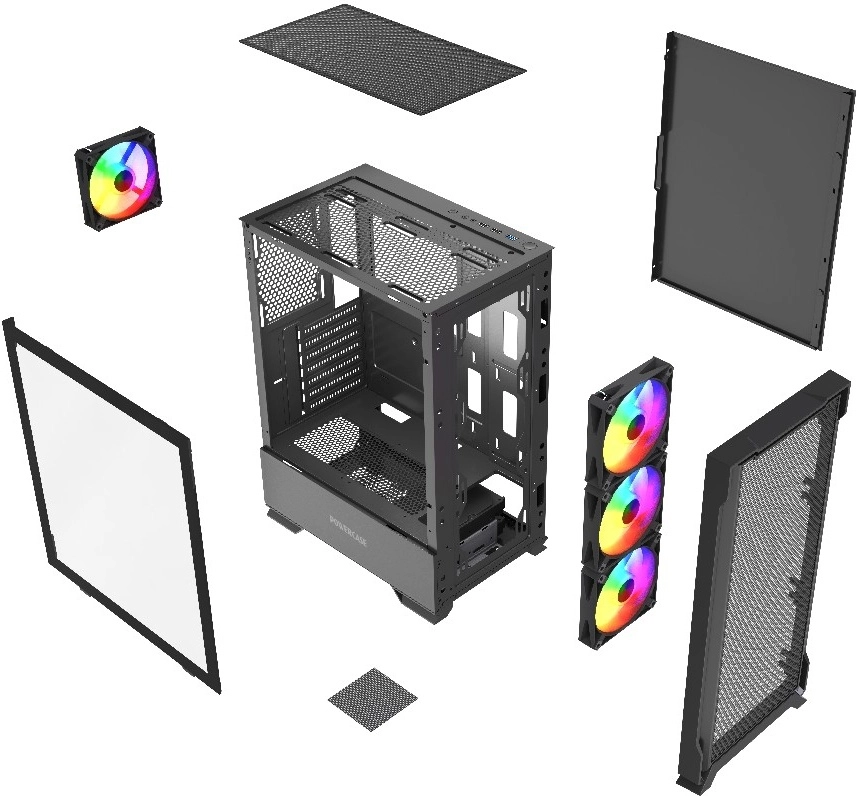 PowerCase Mistral AZ4B ARGB CMAZB-A4 kompyuter korpusi  Black narxi