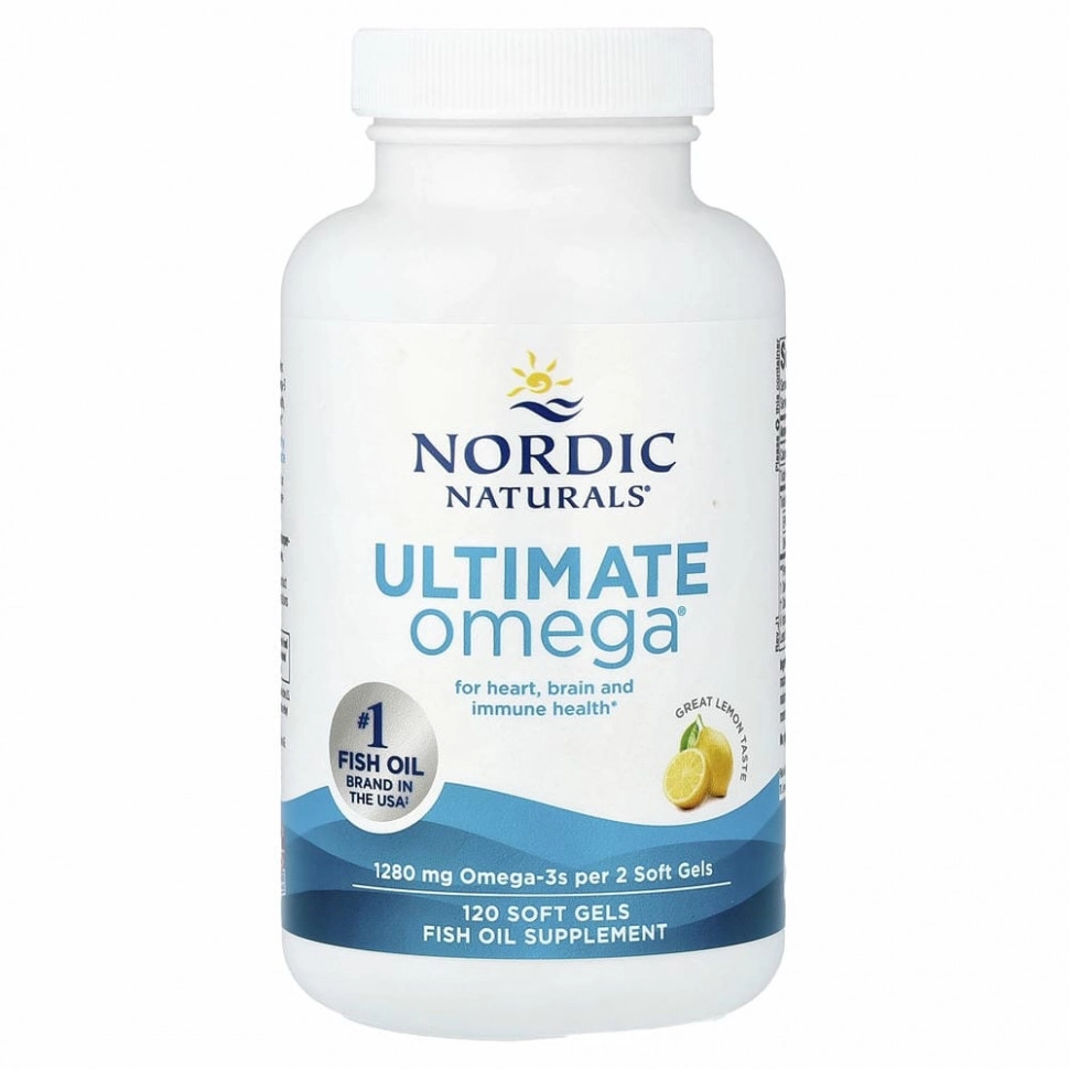 Nordic Naturals Ultimate Omega Lemon, Омега-3, 640 мг, 120 капсул (02790) в Узбекистане