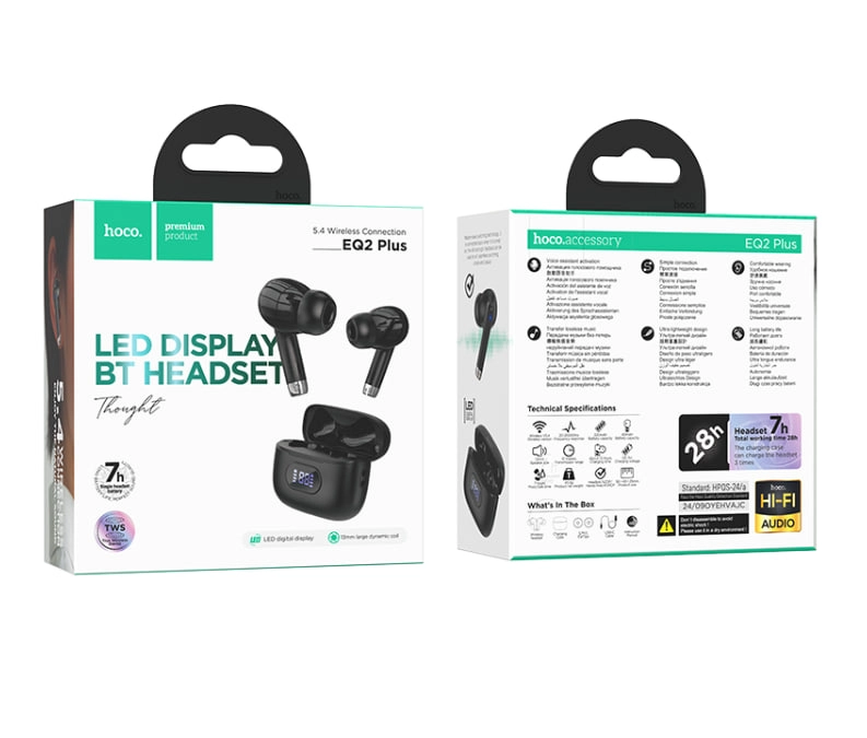 Беспроводные наушники Hoco EQ2 Plus чёрный в Узбекистане
