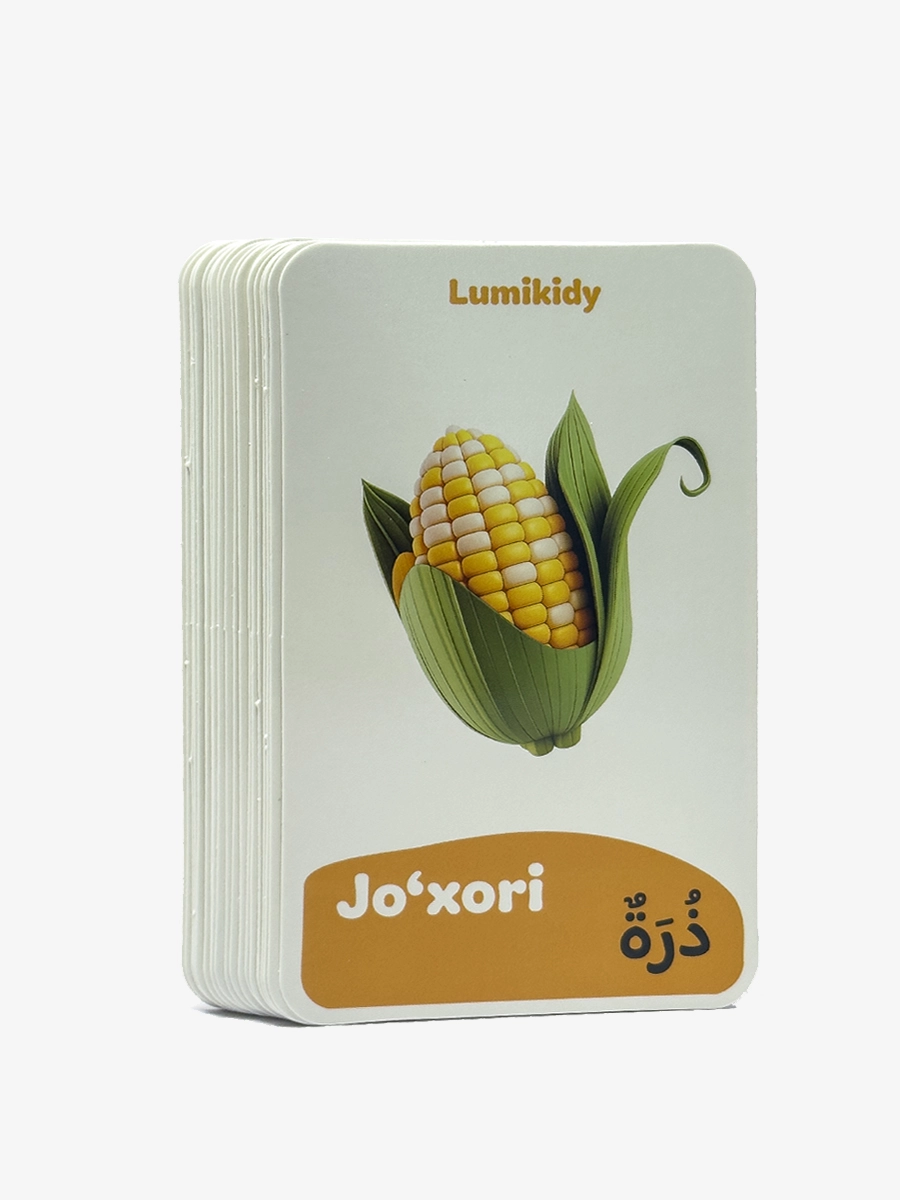 Bolalar rivojlanishi uchun kartochkalar: Sabzavotlar- الخضروات (arab tilida) bo'lib to'lash