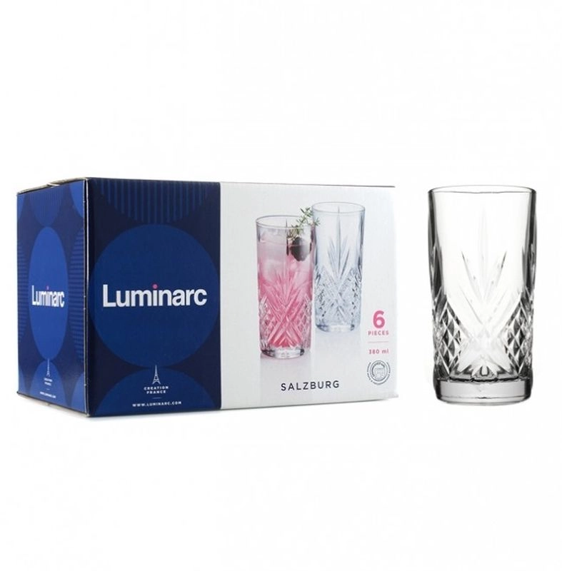 Uzun bo'yli stakaniLuminarc Salzburg 380ml 6 dona rangsiz (P4185) arzon