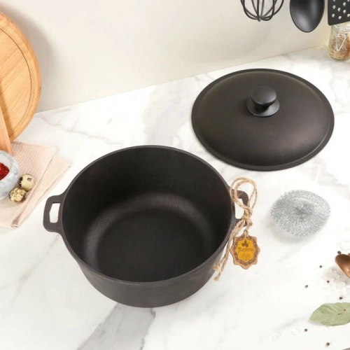 Maysternya T403C2 alyumin qopqoqli chugunli kastrulyasi, 5l arzon