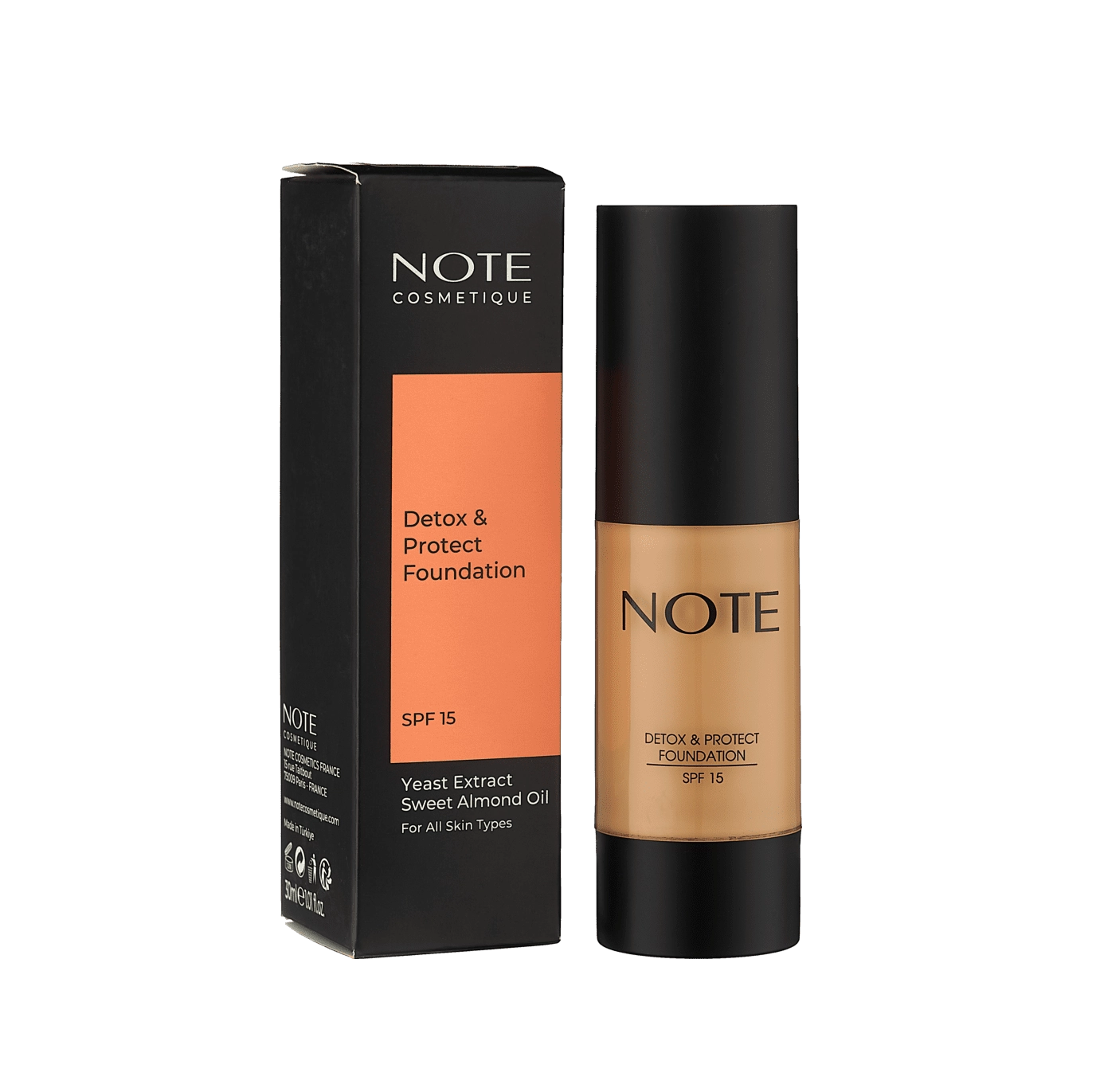 Тональный крем  NOTE DETOX AND PROTECT FOUNDATION 102 SPF15 (30 ml) купить